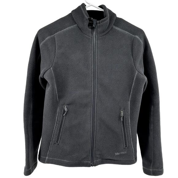 Marmot Furnace Fleece Full Zip Jacket Polartec Pockets Outdoor Travel Gray Small - Picture 1 of 5